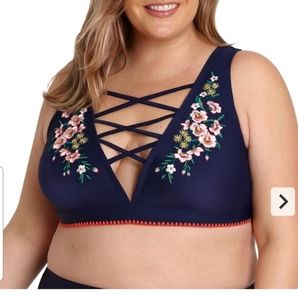 LYSA Embroidered Bikini Top. New With Tags